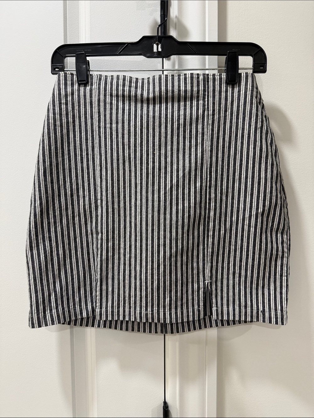 Holster Classic Black and White Striped Mini Skirt